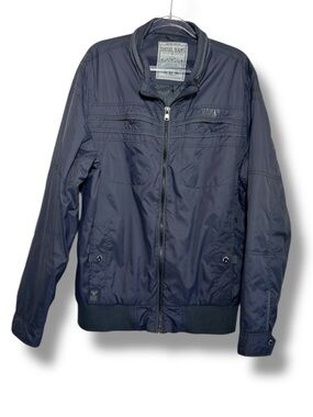 Diesel Jacket Men's Navy Blue Lightweight Zip Light Utility Bomber Size XL
